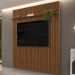 Painel para TV 75 Polegadas Ripado 223x240cm Pratisk D04 Freijó - Mpozenato