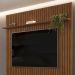Painel para TV 75 Polegadas Ripado 223x240cm Pratisk D04 Freijó - Mpozenato