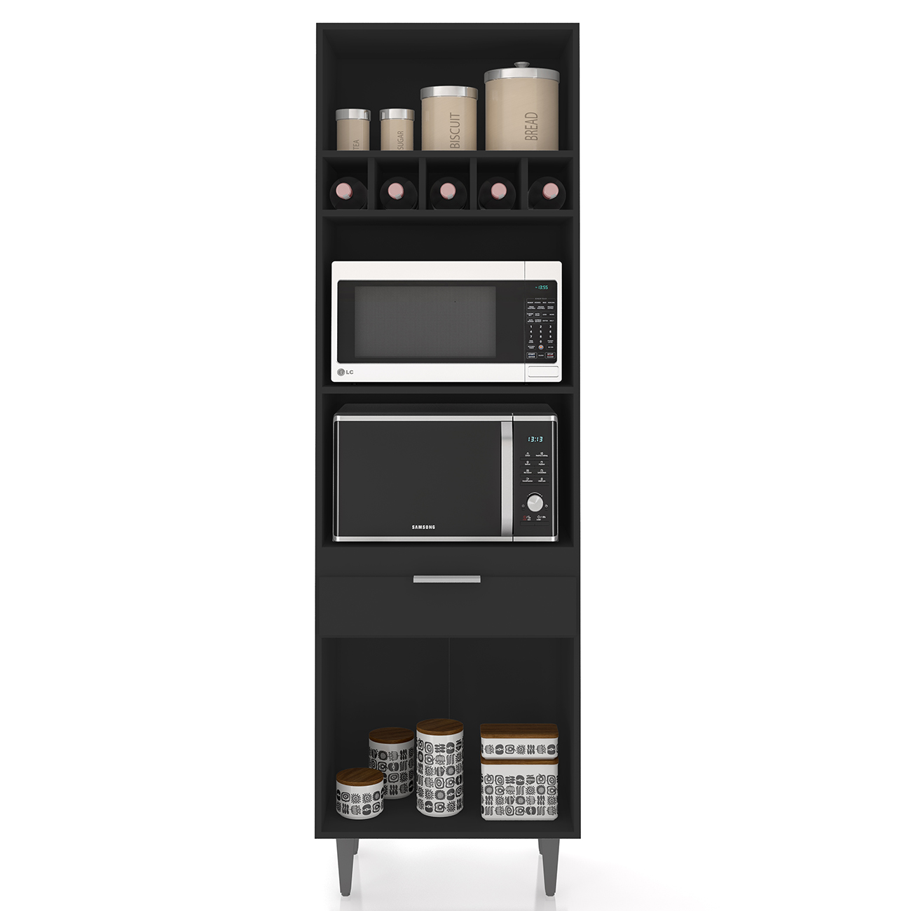 Paneleiro de Cozinha Torre Quente Pérola Z34 Preto          - Mpozenato