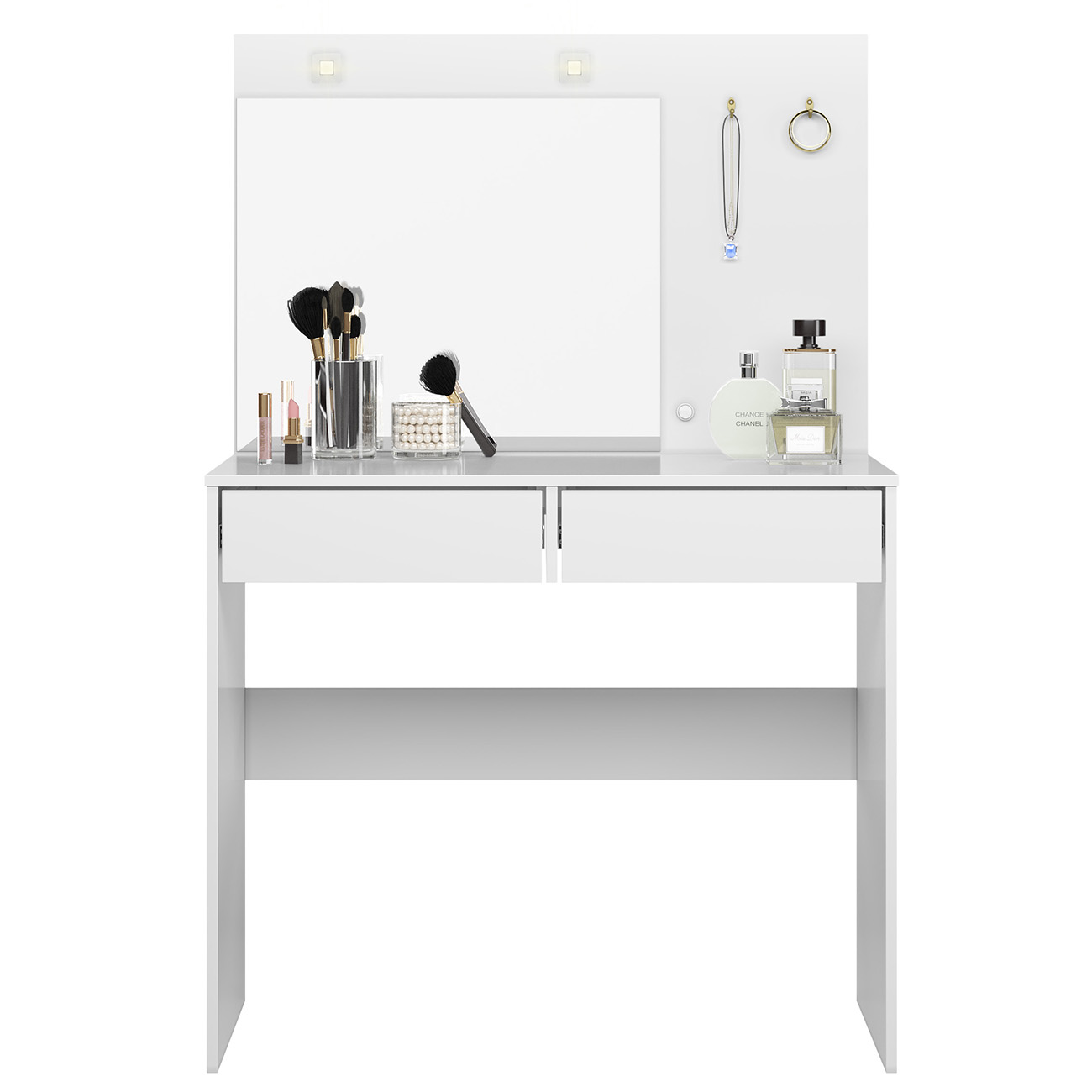 Penteadeira Camarim Com Espelho 2 Gavetas Siena M07 Branco - Mpozenato
