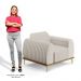 Poltrona Decorativa Base Gold Molino D06 Linho C-367 Cru - Mpozenato
