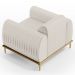 Poltrona Decorativa Base Gold Molino D06 Linho C-367 Cru - Mpozenato