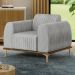 Poltrona Decorativa Base Gold Molino D06 Linho D-315 Cinza  - Mpozenato