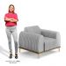 Poltrona Decorativa Base Gold Molino D06 Linho D-315 Cinza  - Mpozenato