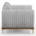 Poltrona Decorativa Base Gold Molino D06 Linho D-315 Cinza  - Mpozenato