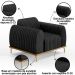 Poltrona Decorativa Base Gold Molino D06 Linho D-465 Chumbo  - Mpozenato