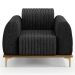 Poltrona Decorativa Base Gold Molino D06 Linho D-465 Chumbo  - Mpozenato