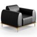 Poltrona Decorativa Base Gold Molino D06 PU B-159 Preto - Mpozenato