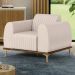 Poltrona Decorativa Base Gold Molino D06 Suede C-309 Bege - Mpozenato