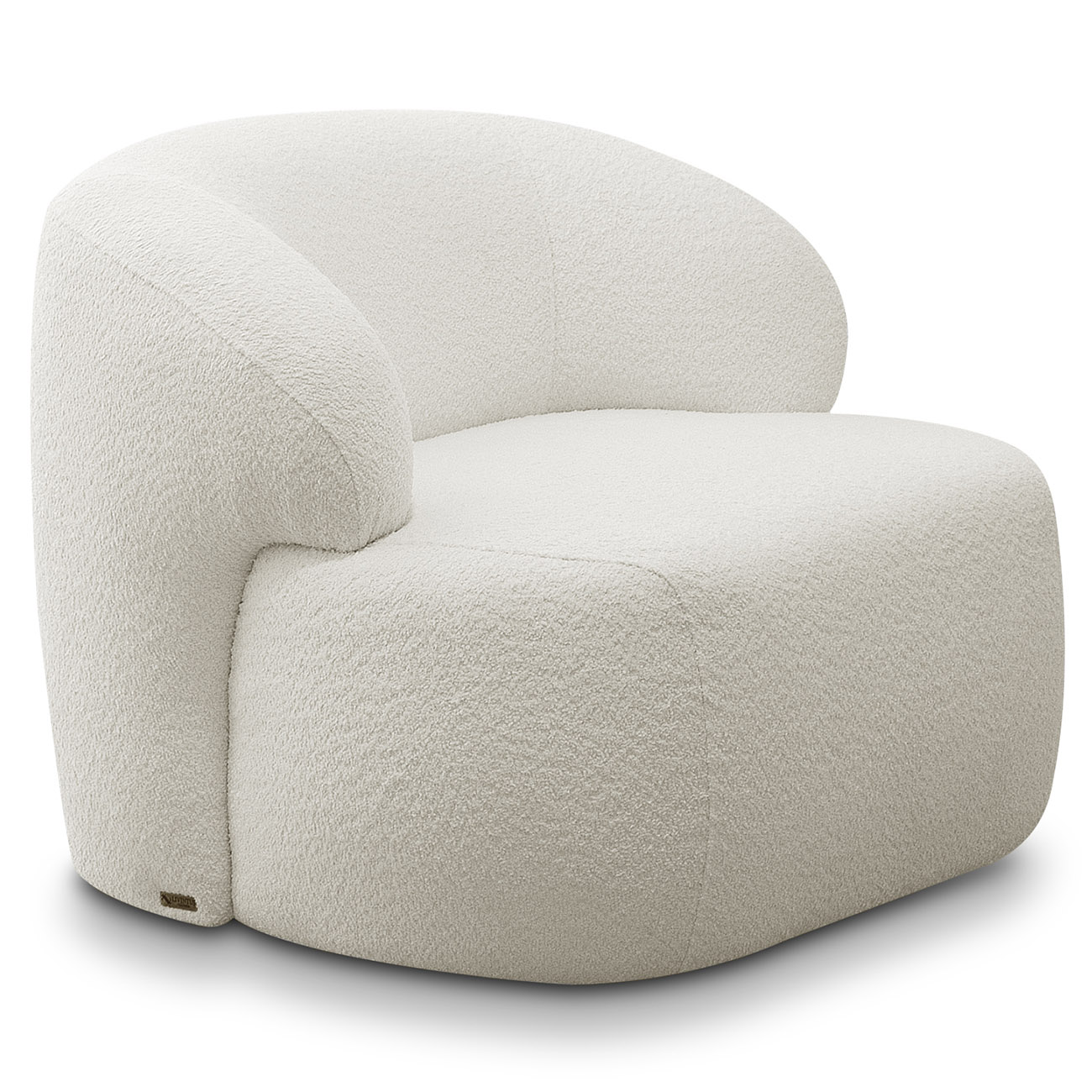 Poltrona Decorativa Fixa Orgânica Donk L08 Boucle Branco     - Mpozenato
