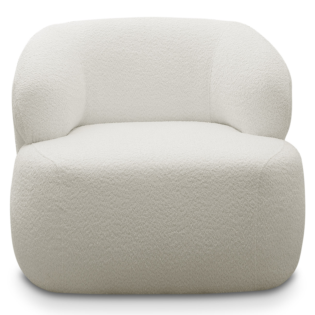 Poltrona Decorativa Fixa Orgânica Donk L08 Boucle Branco     - Mpozenato
