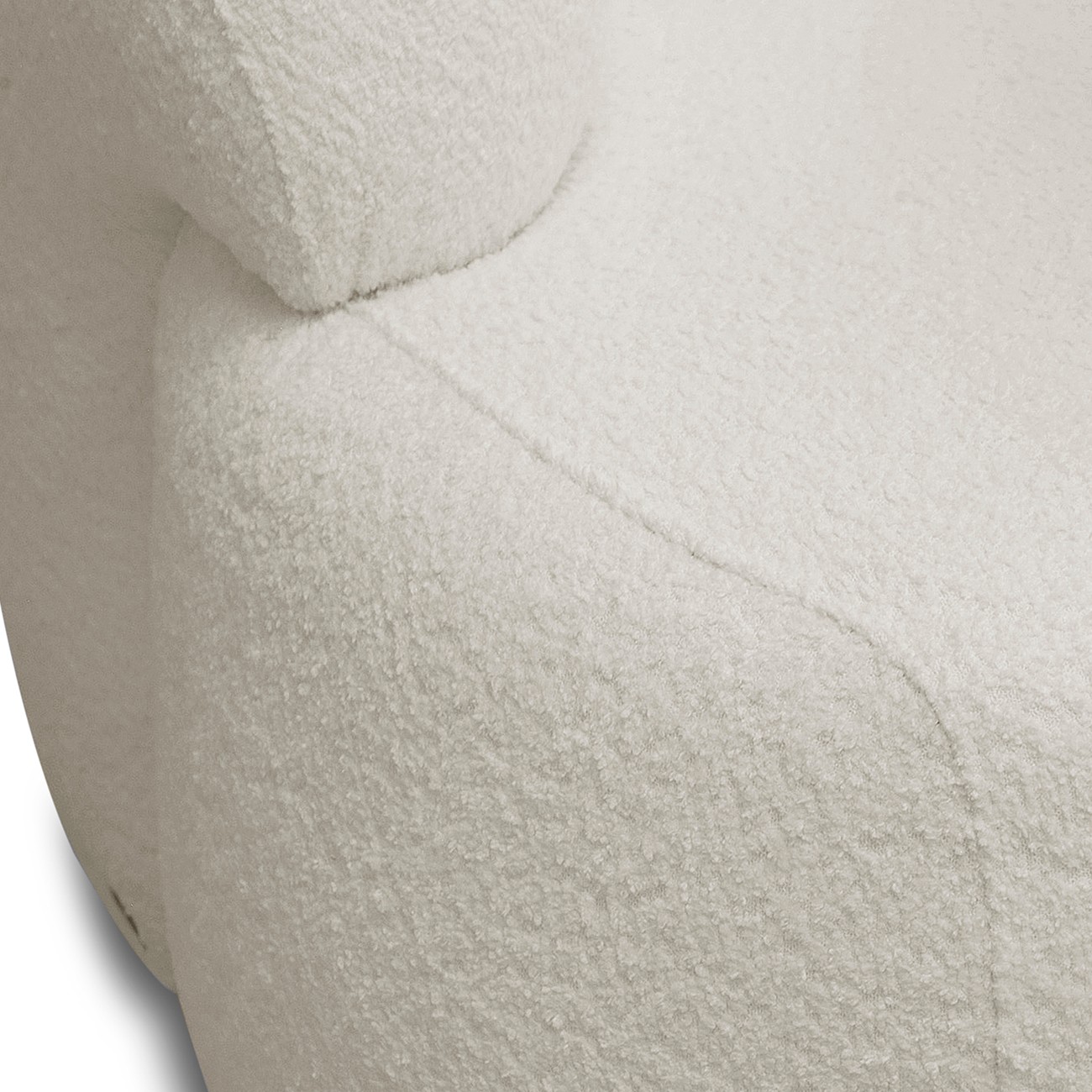 Poltrona Decorativa Fixa Orgânica Donk L08 Boucle Branco     - Mpozenato