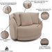 Poltrona Decorativa Giratória para Sala 122cm Kaly M22 Linho Cru - Mpozenato
