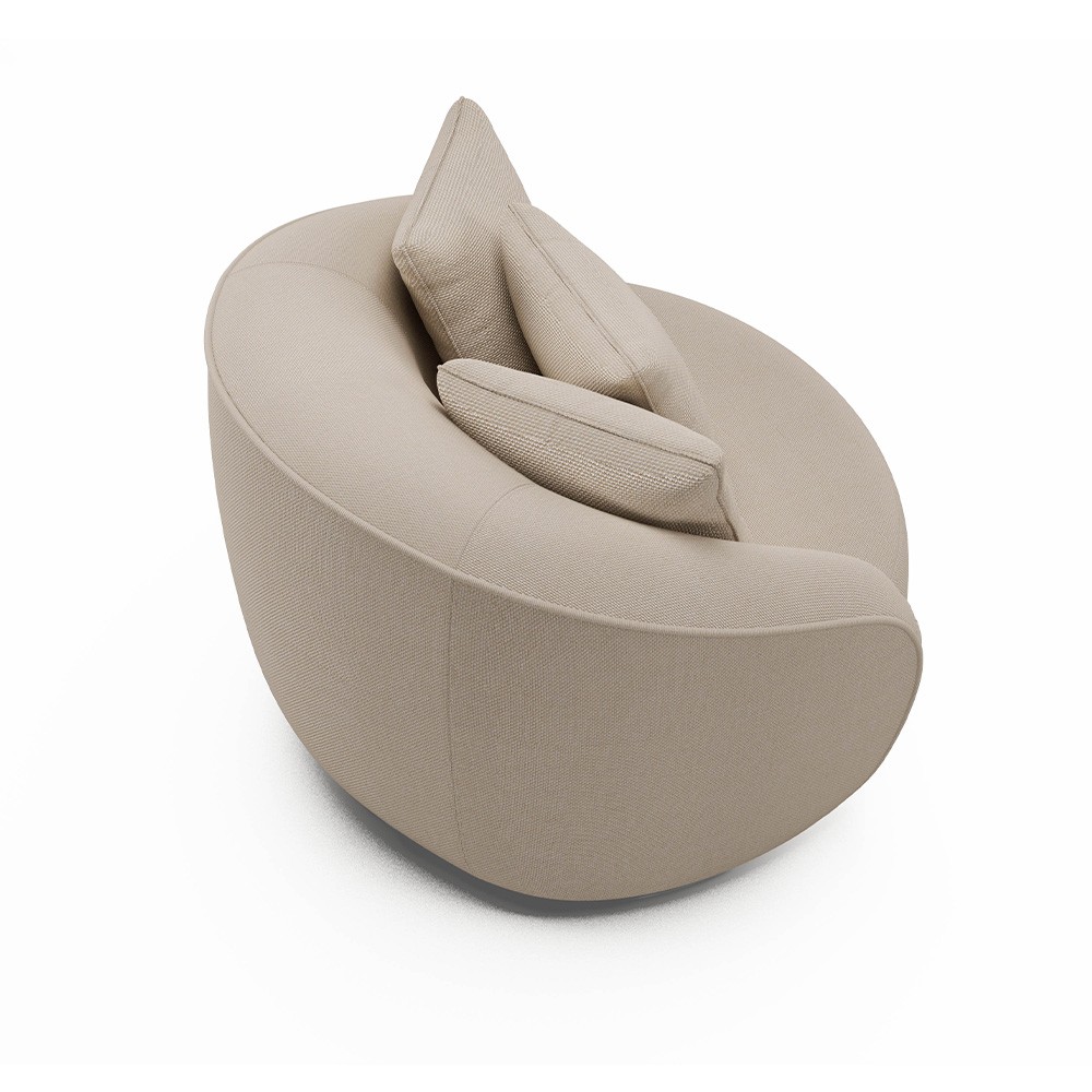 Poltrona Decorativa Giratória para Sala 122cm Kaly M22 Linho Cru - Mpozenato