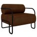 Poltrona Decorativa Industrial Kira Z08 Sintético Marrom Escuro - Mpozenato