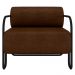 Poltrona Decorativa Industrial Kira Z08 Sintético Marrom Escuro - Mpozenato