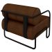 Poltrona Decorativa Industrial Kira Z08 Sintético Marrom Escuro - Mpozenato