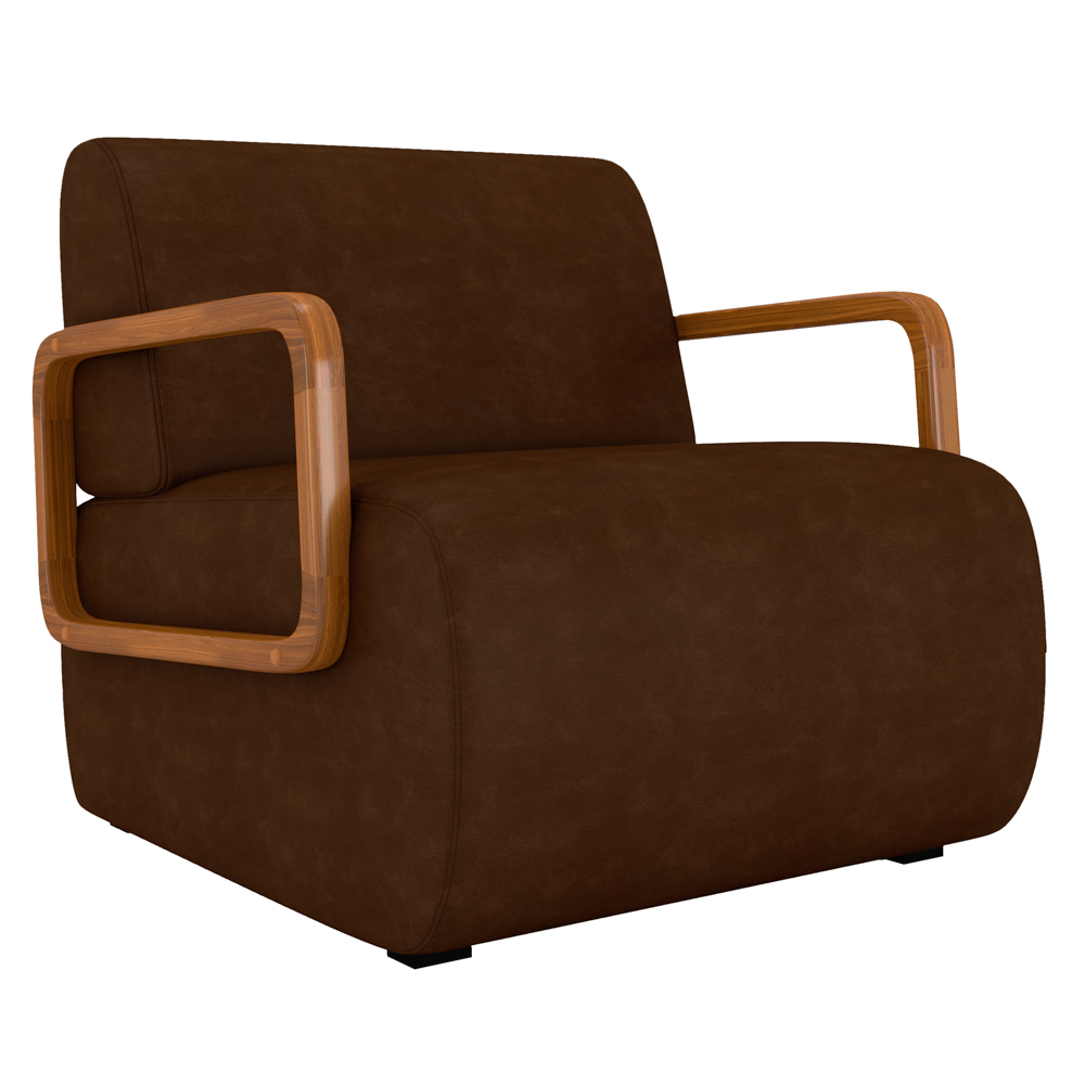 Poltrona Decorativa Orgânica Belarus Z08 Sintético Marrom Escuro - Mpozenato