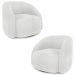 Poltrona Decorativa Orgânica Giratória Kit 2 Lya M22 Boucle Branco - Mpozenato