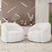 Poltrona Decorativa Orgânica Giratória Kit 2 Lya M22 Boucle Branco - Mpozenato