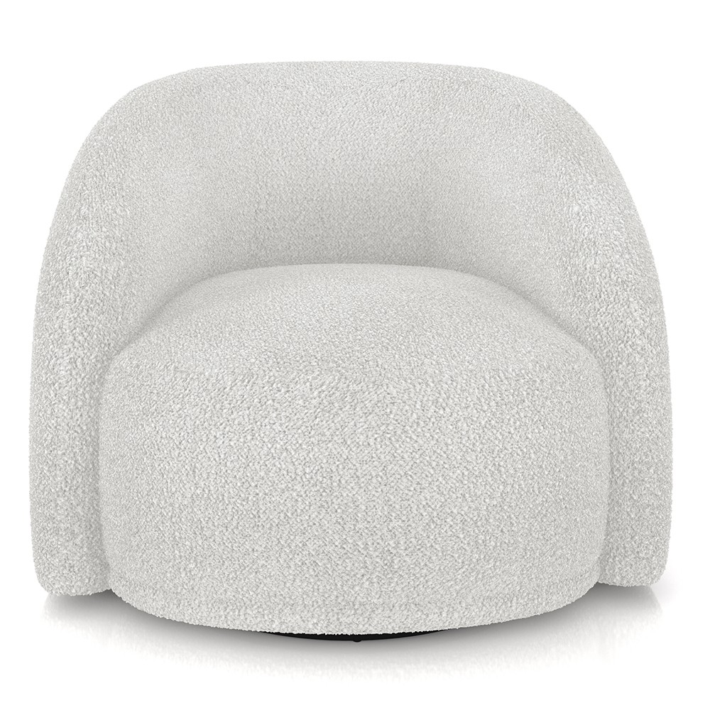 Poltrona Decorativa Orgânica Giratória Kit 2 Lya M22 Boucle Branco - Mpozenato
