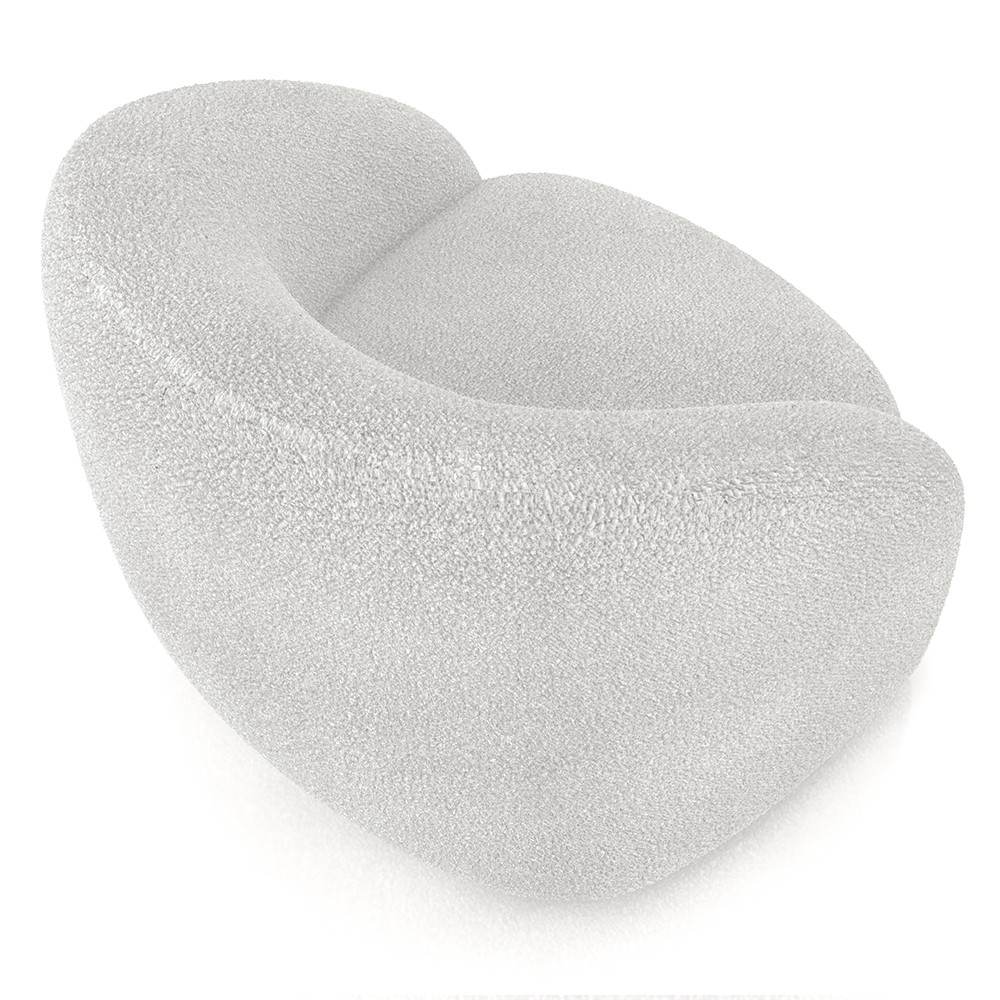 Poltrona Decorativa Orgânica Giratória Kit 2 Lya M22 Boucle Branco - Mpozenato
