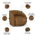 Poltrona Decorativa Orgânica Giratória Kit 2 Lya M22 Sintético Marrom - Mpozenato