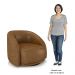 Poltrona Decorativa Orgânica Giratória Kit 2 Lya M22 Sintético Marrom - Mpozenato