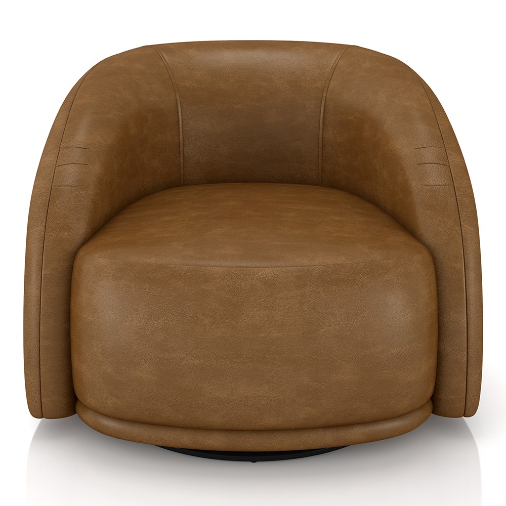 Poltrona Decorativa Orgânica Giratória Kit 2 Lya M22 Sintético Marrom - Mpozenato