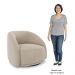 Poltrona Decorativa Orgânica Giratória Kit 2 Lya M22 Suede Bege - Mpozenato