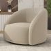 Poltrona Decorativa Orgânica Giratória Lya M22 Suede Bege - Mpozenato