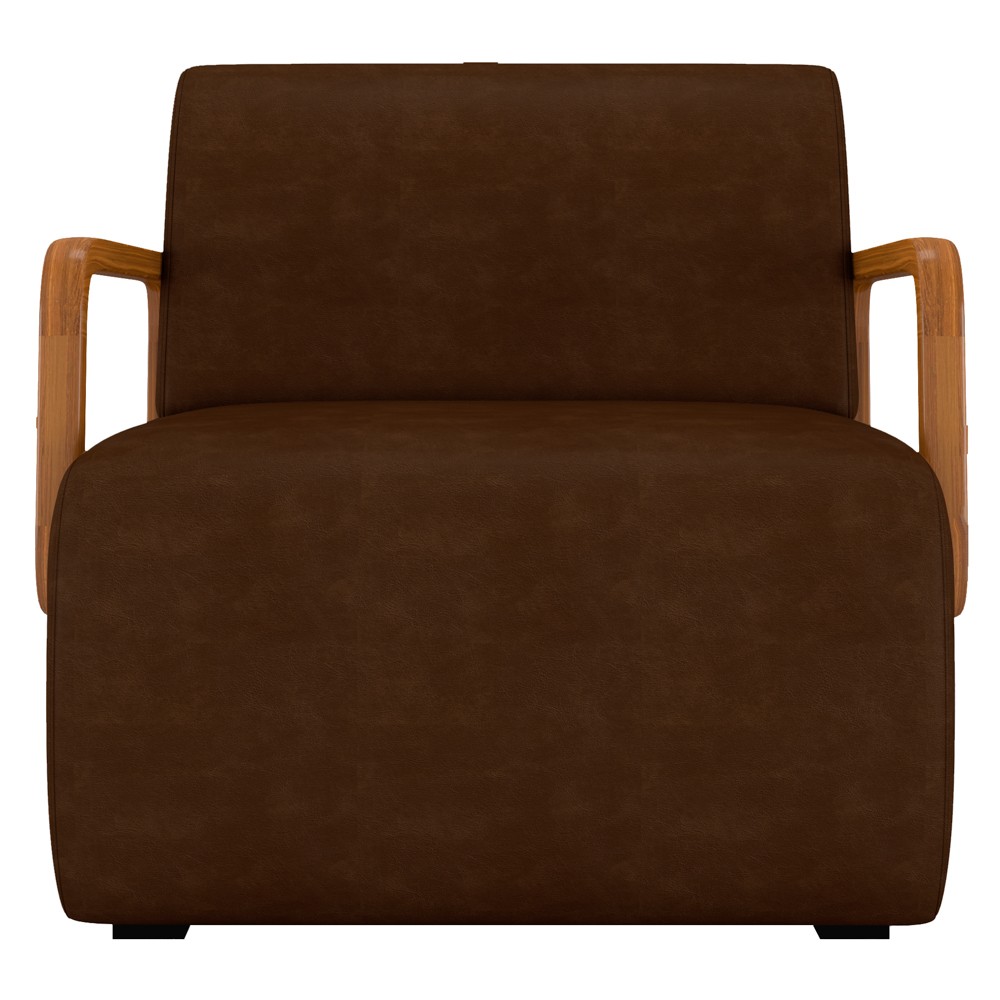 Poltrona Decorativa Orgânica Kit 2 Belarus Z08 Sintético Marrom Escuro - Mpozenato