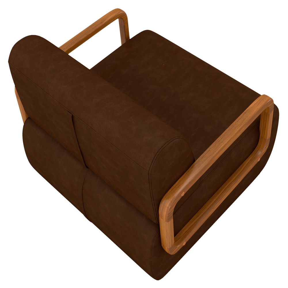 Poltrona Decorativa Orgânica Kit 2 Belarus Z08 Sintético Marrom Escuro - Mpozenato