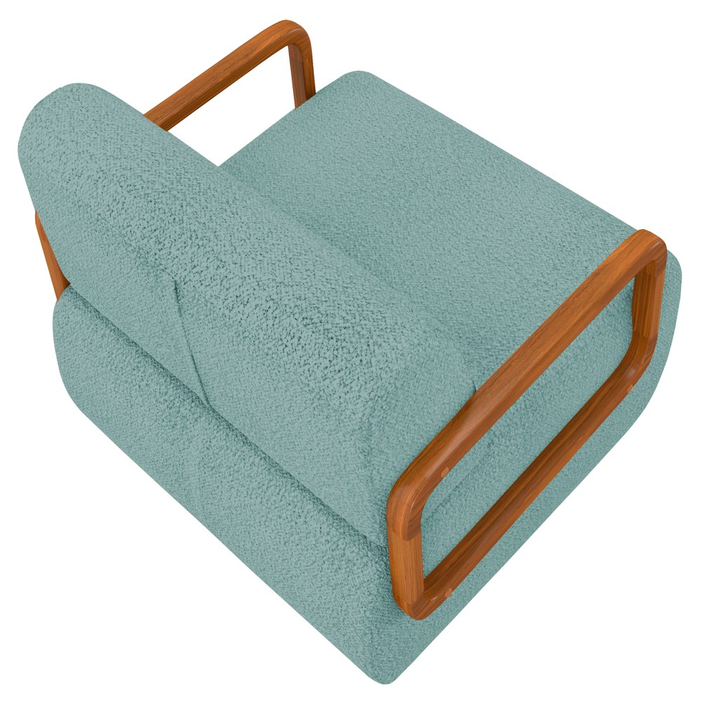 Poltrona Decorativa Orgânica para Sala Belarus Z08 Boucle Azul - Mpozenato