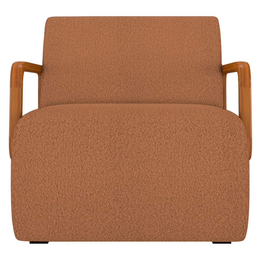 Poltrona Decorativa Orgânica para Sala Belarus Z08 Boucle Terracota - Mpozenato