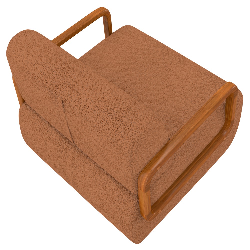 Poltrona Decorativa Orgânica para Sala Belarus Z08 Boucle Terracota - Mpozenato
