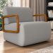Poltrona Decorativa Orgânica para Sala Belarus Z08 Veludo Cinza - Mpozenato