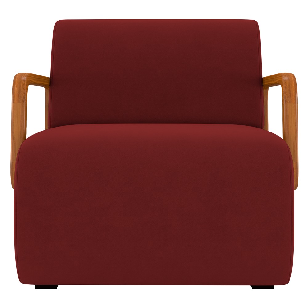 Poltrona Decorativa Orgânica para Sala Belarus Z08 Veludo Vermelho - Mpozenato