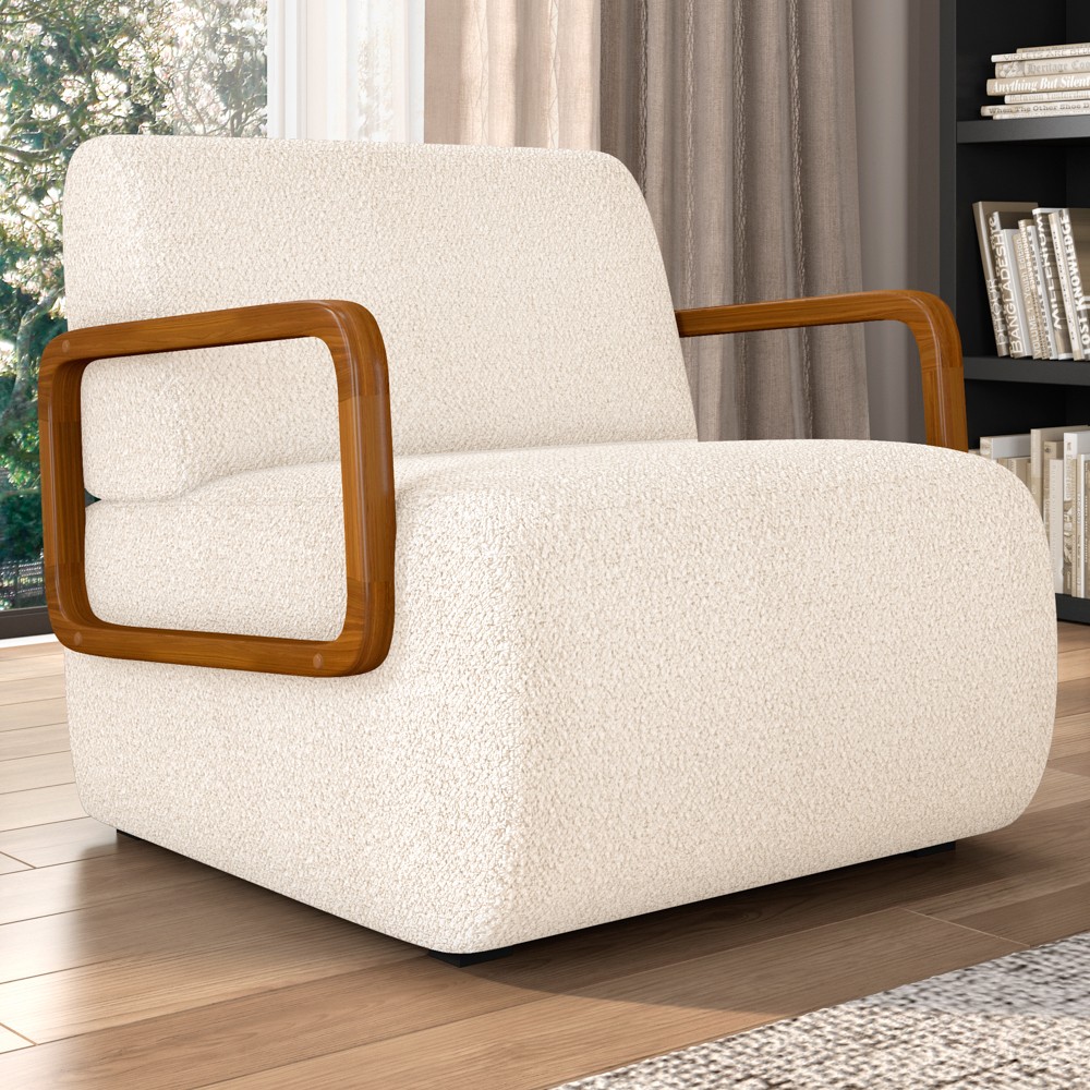 Poltrona Decorativa Orgânica para Sala Kit 2 Belarus Z08 Boucle Bege - Mpozenato
