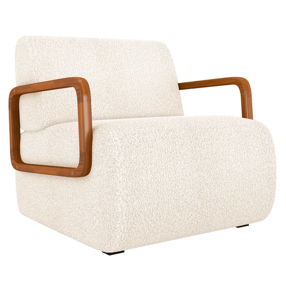 Poltrona Decorativa Orgânica para Sala Kit 2 Belarus Z08 Boucle Bege - Mpozenato