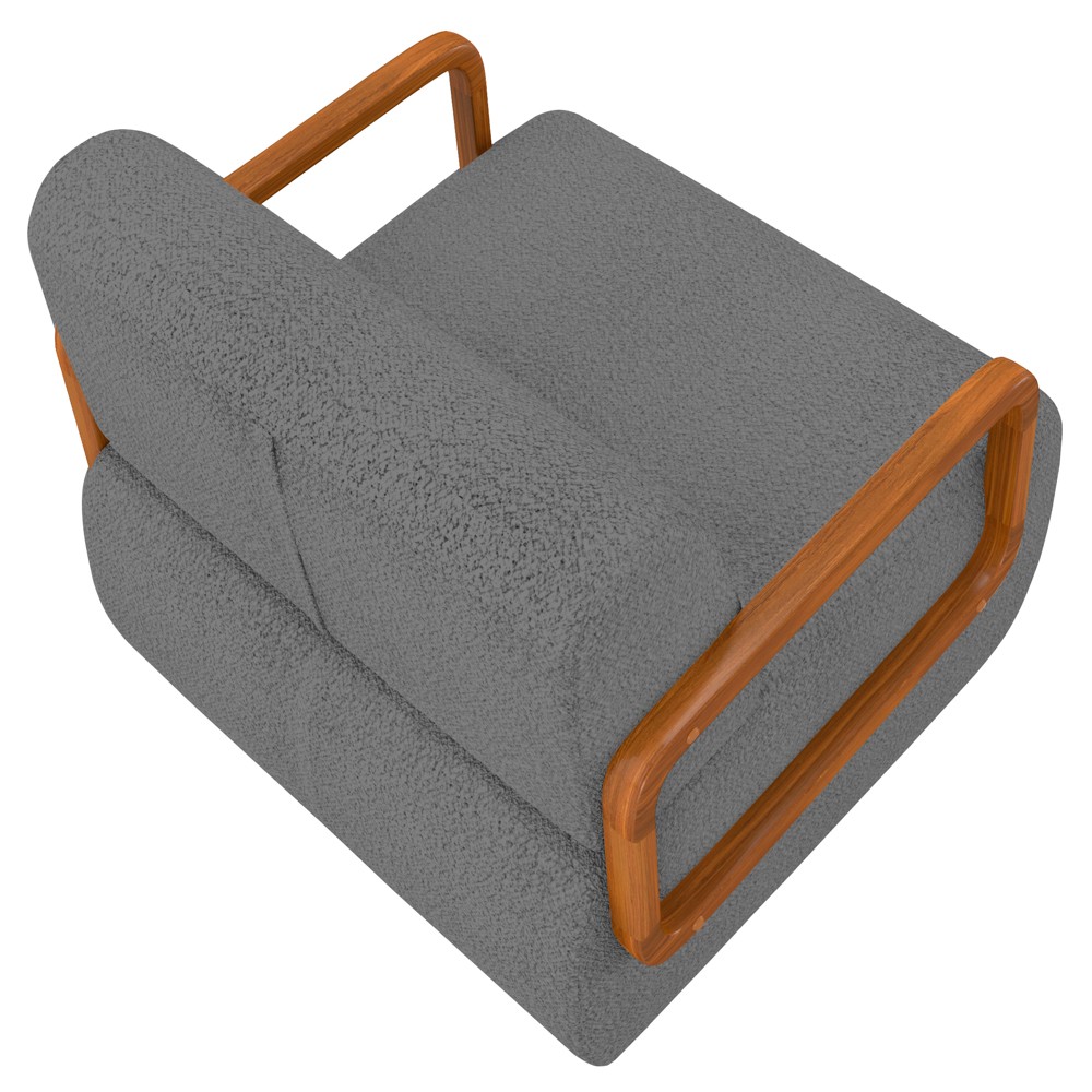 Poltrona Decorativa Orgânica para Sala Kit 2 Belarus Z08 Boucle Cinza - Mpozenato