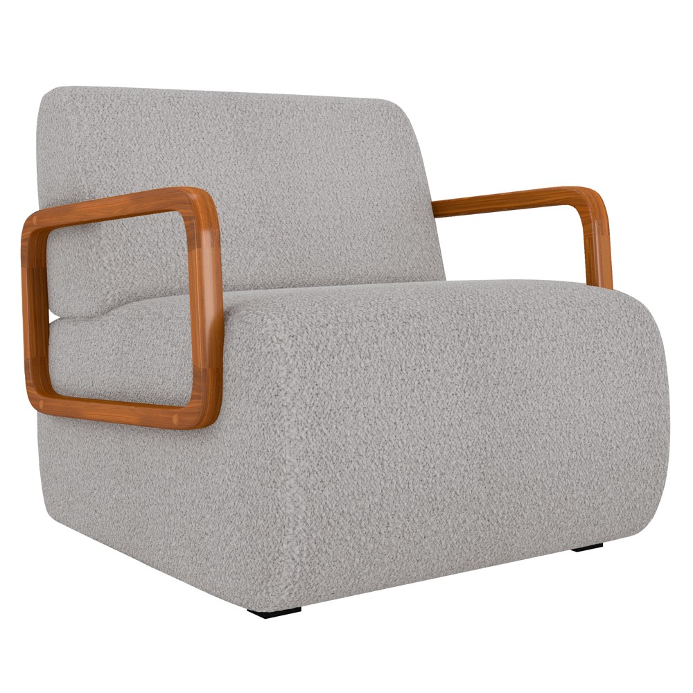 Poltrona Decorativa Orgânica para Sala Kit 2 Belarus Z08 Boucle Creme - Mpozenato