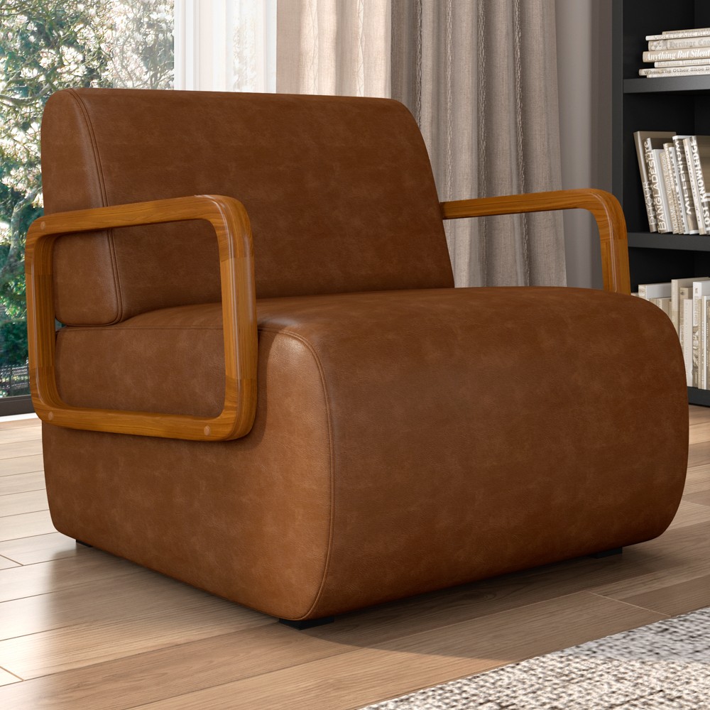 Poltrona Decorativa Orgânica para Sala Kit 2 Belarus Z08 Sintético Marrom - Mpozenato