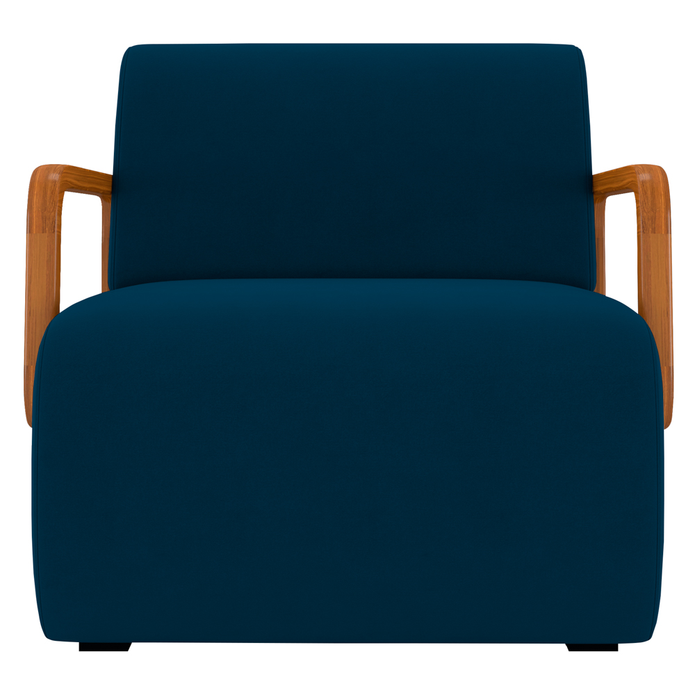 Poltrona Decorativa Orgânica para Sala Kit 2 Belarus Z08 Veludo Azul - Mpozenato