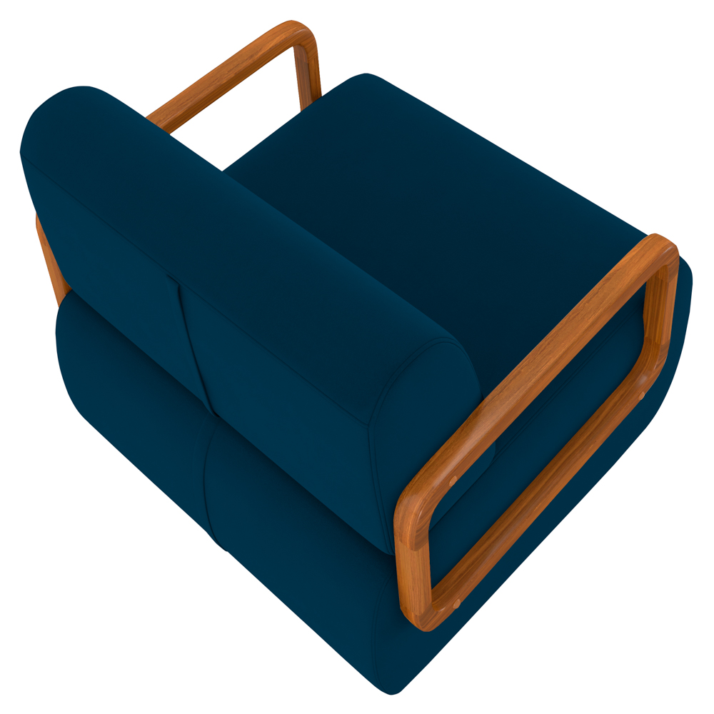 Poltrona Decorativa Orgânica para Sala Kit 2 Belarus Z08 Veludo Azul - Mpozenato