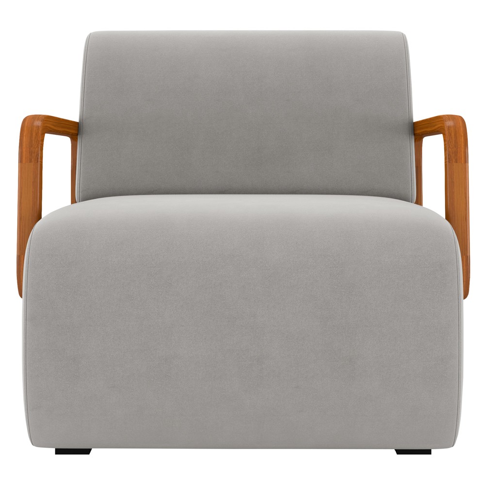 Poltrona Decorativa Orgânica para Sala Kit 2 Belarus Z08 Veludo Cinza - Mpozenato