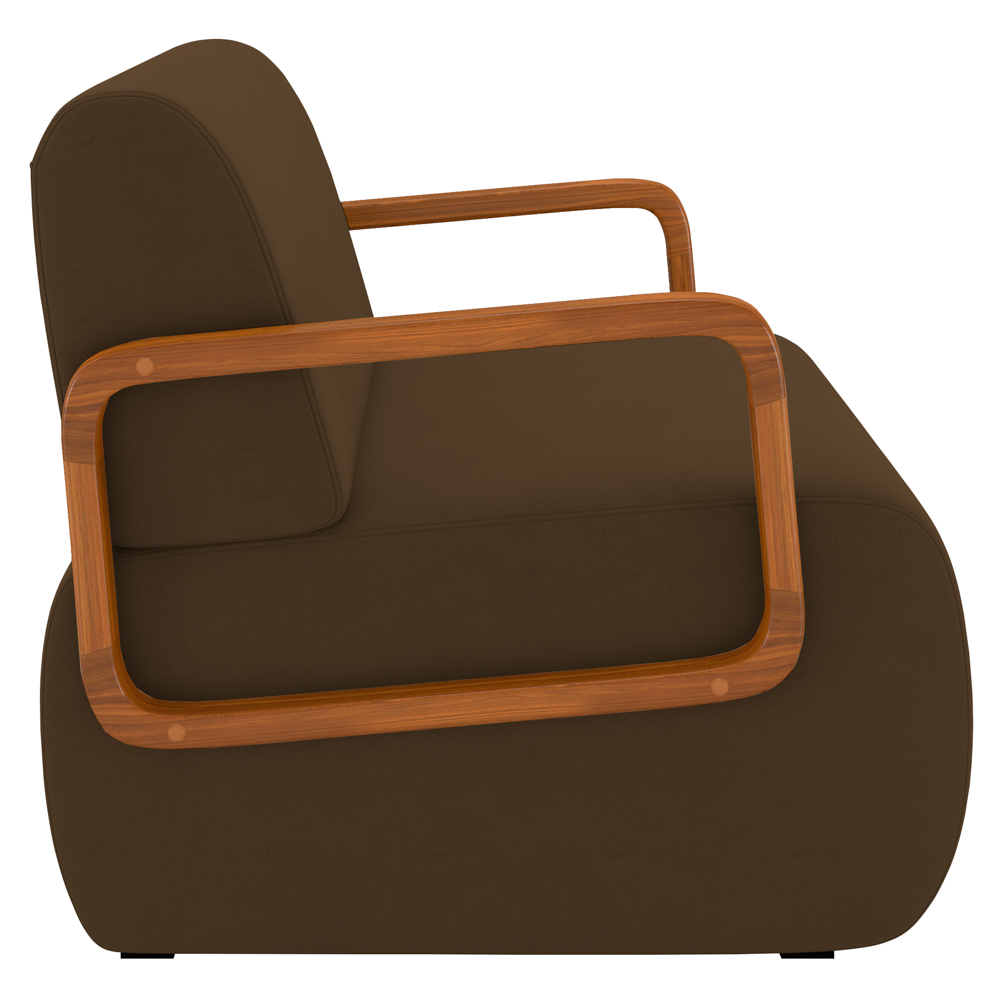 Poltrona Decorativa Orgânica para Sala Kit 2 Belarus Z08 Veludo Marrom - Mpozenato