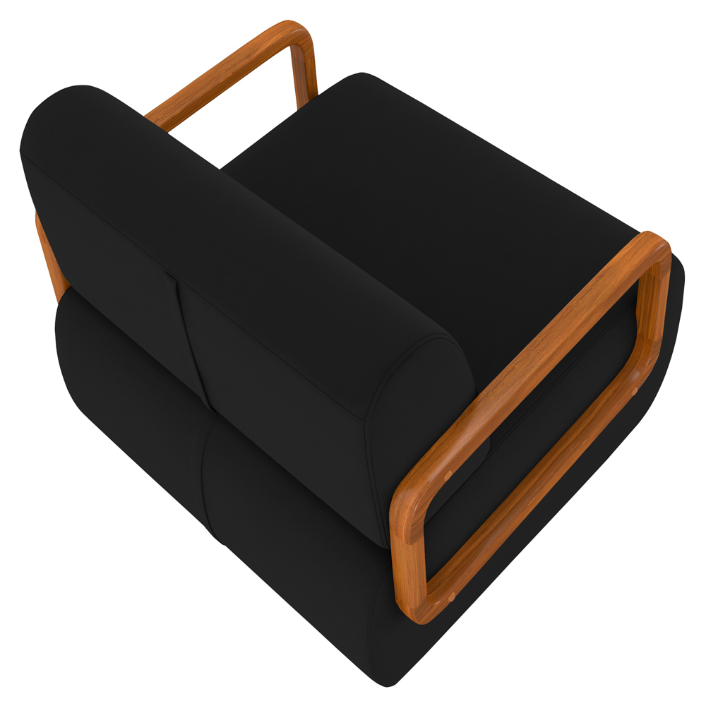 Poltrona Decorativa Orgânica para Sala Kit 2 Belarus Z08 Veludo Preto - Mpozenato