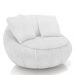 Poltrona Decorativa Redonda Giratória com Almofadas Saphire M22 Bouclê Branco - Mpozenato