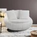 Poltrona Decorativa Redonda Giratória com Almofadas Saphire M22 Bouclê Branco - Mpozenato